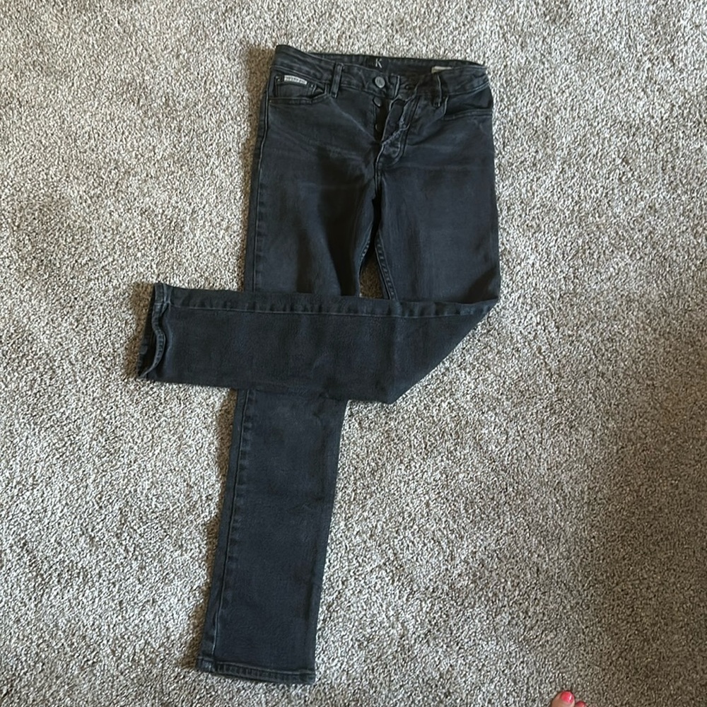 Calvin klein black button front jeans